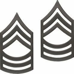 New 🔔 Army Master Sergeant Sta-Brite Black Pin-On ⌛