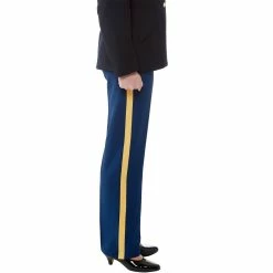 Hot Sale 😉 Commercial Army Officer And Senior Enlisted 👩 Women's Blue Slacks With Gold Braid (ASU) 😍 -Deals Miliay Store unnamed file 734