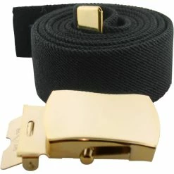 Outlet 👍 Other Brands Army Elastic Waist Belt With Gold Plated Buckle 🔔