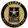 Hot Sale 🌟 Ira Green, Inc Retired Army Lapel Button, Soldier For Life ✔️
